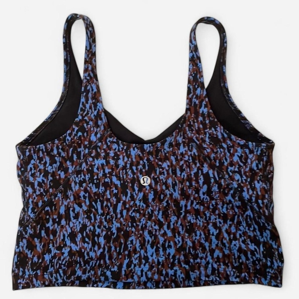 Lululemon Align Womens Tank Top Size 6 Blue Leopard Yoga Workout Pilates - Picture 2 of 3